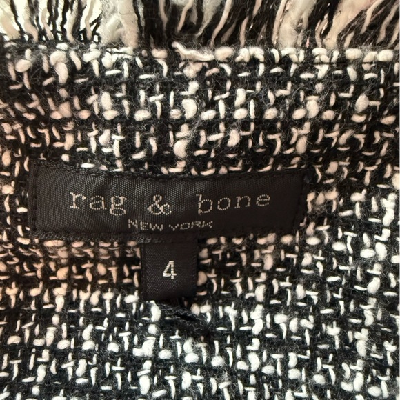 Rag And Bone Carmen Fringe Tweed Jacket Sz 4 - Picture 7 of 10